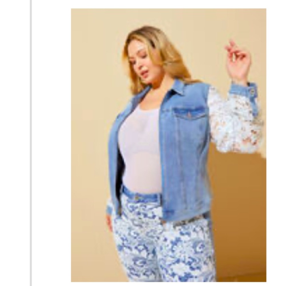 Lace paneled Jean jacket